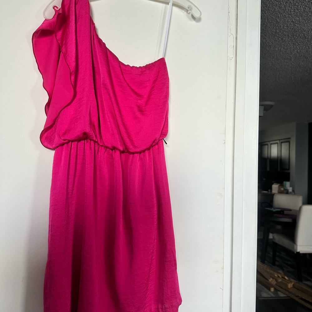 Elegant Pink One-Shoulder Kids Dress